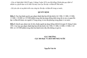 Quyết định 247/KT 1990 tiêu chuẩn ngành 96 TCN 42:1990 Thành lập bản đồ địa hình