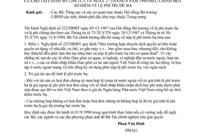 Công văn điều chỉnh lệ phí trước bạ