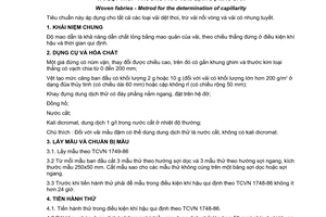 Tiêu chuẩn Việt Nam TCVN 5073:1990 về Vải dệt thoi - Phương pháp xác định độ mao dẫn do Ủy ban Khoa học và Kỹ thuật Nhà nước ban hành