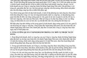 Công văn 67/NH-CT tăng cường quản lý kinh doanh vàng bạc 1990