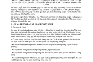 Thông tư 35-TC/KBNN quy định tạm thời lập, chấp hành, quyết toán ngân sách Nhà nước hệ thống tài chính
