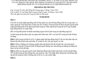 Nghị định 310-HĐBT lệ phí và các khoản thu chi khác khi trọng tài kinh tế giải quyết tranh chấp hợp đồng kinh tế và vi phạm pháp luật hợp đồng kinh tế