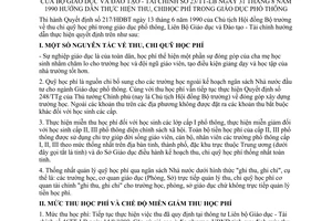 Thông tư liên tịch 23/TT-LB hướng dẫn thực hiện thu chi học phí trong giáo dục phổ thông