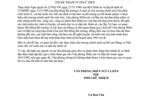 Công văn 108/MNDT-VP yêu cầu tham gia ý kiến để xác định rõ địa bàn và đối tượng cụ thể thuộc phạm vi thực hiện