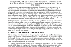 Thông tư liên ngành 06/TTLN giải quyết án trọng điểm