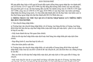 Chỉ thị 39/CT-UB kiểm soát thu thuế hàng ngoại nhập lưu thông địa bàn thành phố Hồ Chí Minh