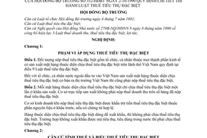 Nghị định 352-HĐBT hướng dẫn thi hành Luật Thuế tiêu thụ đặc biệt