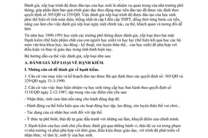 Thông tư 29-TT đánh giá xếp loại học sinh cấp II phổ thông cơ sở trung học