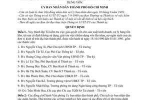 Quyết định 360/QĐ-UB thành lập Tổ kiểm tra giải quyết vốn cho sản xuất kinh doanh, xử lý hàng tồn kho, tài sản cố định không sử dụng và chiếm dụng vốn