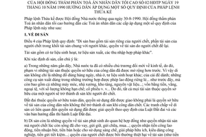 Nghị quyết 02/HĐTP Áp dụng quy định của pháp lệnh thừa kế