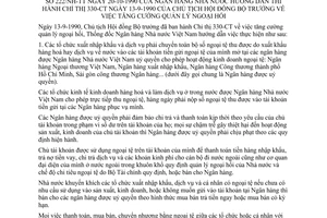 Thông tư 222/NH-TT tăng cường quản lý ngoại hối hướng dẫn chỉ thị 330-CT