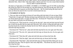 Thông tư 50-TC/CĐKT hướng dẫn kế toán thuế doanh thu, thuế tiêu thụ đặc biệt lợi tức đơn vị kinh doanh doanh