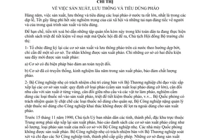 Chỉ thị 374-CT sản xuất, lưu thông tiêu dùng pháo