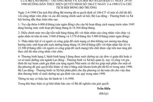 Thông tư 14-LĐTBXH/TT chế độ công nhân viên chức đối tượng chính sách xã hội hướng dẫn Quyết định 106-CT