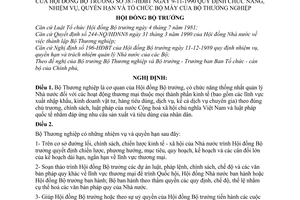 Nghị định 387-HĐBT quy định chức năng, nhiệm vụ, quyền hạn và tổ chức bộ máy của Bộ Thương nghiệp