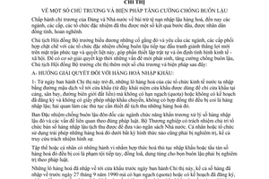 Chỉ thị 388-CT chủ trương biện pháp tăng cường chống buôn lậu