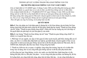 Quyết định  2079-PC  thành lập lượng lực Thanh tra Giao thông vận tải