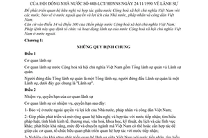 Pháp lệnh Lãnh sự 1990 44B-LCT/HĐNN8