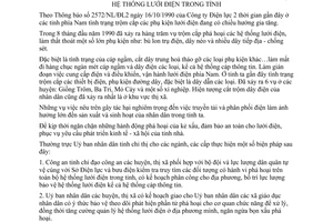 Chỉ thị 27/CT-UB 1990 bảo vệ chống phá hoại hệ thống lưới điện Bến Tre