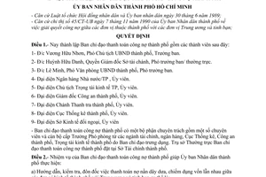 Quyết định 401/QĐ-UB  thành lập Ban chỉ đạo thanh toán công nợ thành phố