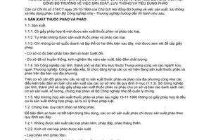 Thông tư liên bộ 401/TTLB sản xuất lưu thông tiêu dùng pháo hướng dẫn Chỉ thị 374/CT