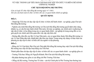 Quyết định  414-CT  thành lập Tiểu ban chỉ đạo sắp xếp tổ chức và biên chế hành chính sự nghiệp