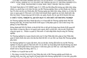 Thông tư 4241-TN/TCCB hướng dẫn chức năng nhiệm vụ tổ chức hệ thống quản lý thương nghiệp tỉnh, thành phố đặc khu trung ương