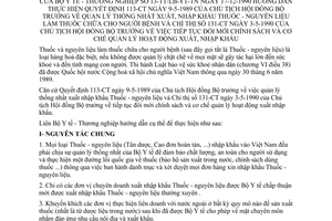 Thông tư liên tịch 13-TT/LB-YT-TN quản lý thống nhất xuất nhập khẩu thuốc-nguyên liệu làm thuốc chữa bệnh