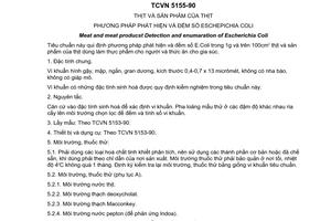 Tiêu chuẩn Việt Nam TCVN 5155:1990 về thịt và sản phẩm của thịt - phương pháp phát hiện và đếm số do Uỷ ban Khoa học Nhà nước ban hành