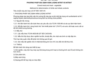 Tiêu chuẩn Việt Nam TCVN 5247:1990 (ST SEV 3451-81)
về đồ hộp thịt và rau - phương pháp xác định hàm lượng nitrit và nitrat do Ủy ban Khoa học Nhà nước ban hành