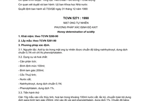 Tiêu chuẩn Việt Nam TCVN 5271:1990 về mật ong tự nhiên - phương pháp xác định độ axit do Ủy ban Khoa học Nhà nước ban hành