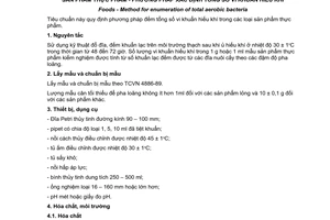 Tiêu chuẩn Việt Nam TCVN 5165:1990 về sản phẩm thực phẩm - phương pháp xác định tổng số vi khuẩn hiếu khí do Ủy ban Khoa học Nhà nước ban hành