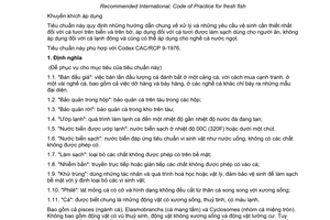 Tiêu chuẩn Việt Nam TCVN 5106:1990 (CAC/RCP 9-1976)
về cá tươi - Hướng dẫn chung về xử lý và yêu cầu vệ sinh do Ủy ban Khoa học Nhà nước ban hành