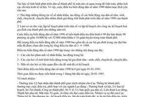 Chỉ thị 01/CT-UB điều tra biến động dân số năm 1990