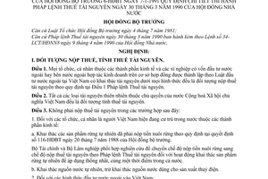 Nghị định 6-HĐBT hướng dẫn thi hành Pháp lệnh Thuế tài nguyên ngày 30-03-1990