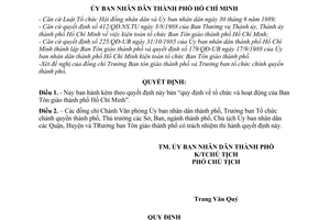 Quyết định 08/QĐ-UB tổ chức hoạt động Ban Tôn giáo thành phố Hồ Chí Minh