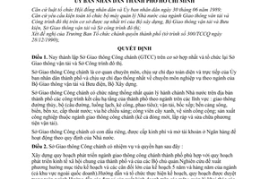 Quyết định 09/QĐ-UB  thành lập Sở Giao thông công chánh