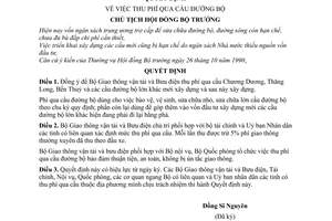 Quyết định  13-CT thu phí qua cầu đường bộ