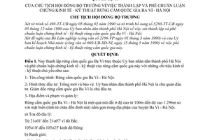 Quyết định 17-CT  thành lập  phê chuẩn luận chứng kinh tế - kỹ thuật rừng cấm Quốc gia Ba Vì - Hà Nội