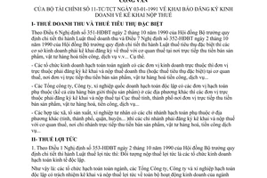 Công văn 11-TC/TCT khai báo đăng ký kinh doanh và kê khai nộp thuế