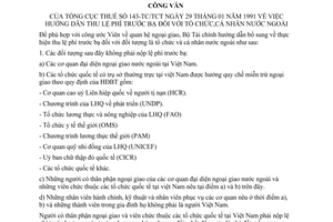 Công văn 143-TC/TCT hướng dẫn thu lệ phí trước bạ tổ chức, cá nhân nước ngoài