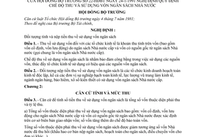 Nghị định 22-HĐBT quy định chế độ thu và sử dụng vốn ngân sách Nhà nước