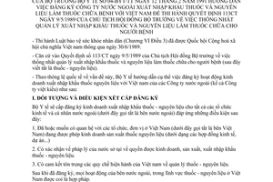 Thông tư 04-BYT/TT thống nhất quản lý xuất nhập khẩu thuốc nguyên liệu làm thuốc người bệnh hướng dẫn quyết định 113 đăng ký công ty nước ngoài