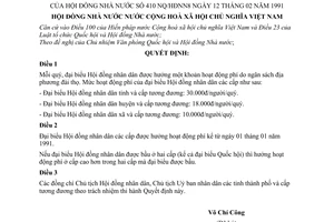 Nghị quyết 410 NQ/HĐNN8 hoạt động phí của đại biểu Hội đồng nhân dân