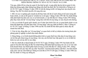 Công văn 246-TC/TCT bổ sung TT 61-TC/TCT