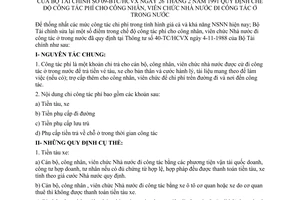 Thông tư 09-BTC/HCVX quy định chế độ công tác phí công nhân viên chức Nhà nước công tác trong nước