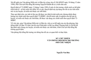 Thông báo 514/NC phân định huyện miền núi vùng cao