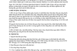 Thông tư 06-BYT/TT hướng dẫn Quy chế gia công thuốc chữa bệnh