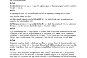 Hiệp định thương mại giữa Việt Nam Mông Cổ 1991