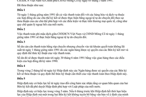 Hiệp định Thanh toán giữa Việt Nam Mông Cổ 1991